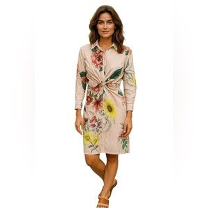 FXJC Woman Striped Floral Button-Down Dress – Small